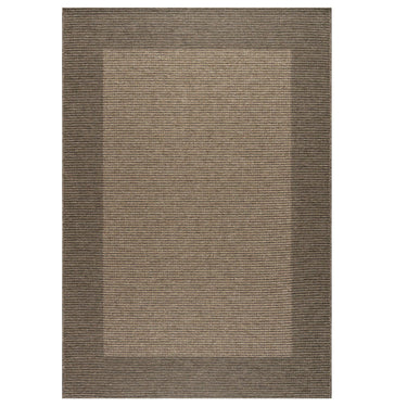 Pridelands Outdoor Rug bold border and two-toned design in dark brown