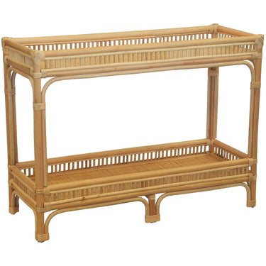 Boho-inspired rattan console table design available online at Woodka Interiors South Africa