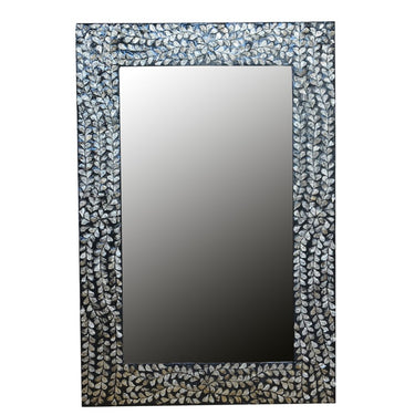 rectangle mirror in capriz flower frame