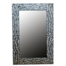 rectangle mirror in capriz flower frame