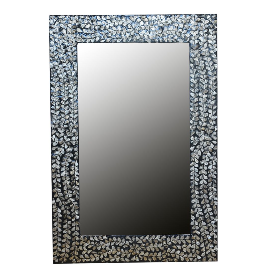 rectangle mirror in capriz flower frame