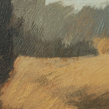 hand paint finish on river runs wall art in earthy brown, gold, and muted green tones.