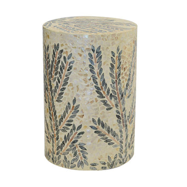 Side table with natural motif and pearl inlay