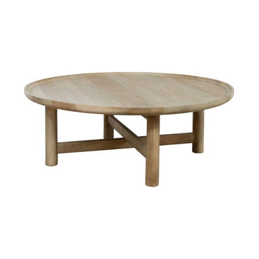 Sandpiper vintage wood coffee table with round top