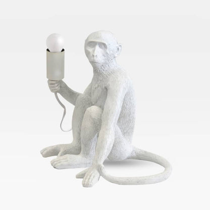 Sitting Table Monkey Lamp Small in white