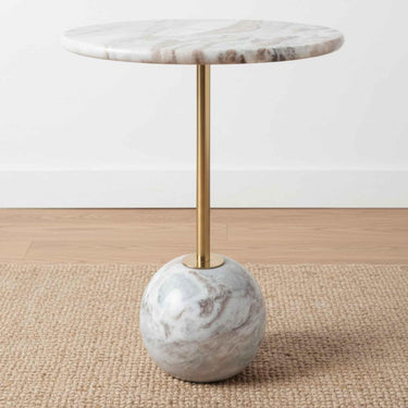 Marble side table with gold leg and marble round base