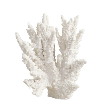 White staghorn coral sculpture with branching tips and a textured polyresin surface.