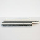 Marble serving board with black and white stripes 