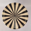 Top view of the Striped Ceramic Side Table – Black with black and cream stripes