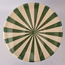 Top view of the Striped Ceramic Side Table – Green with green and cream stripes