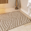 Suntan fully outdoor runner with wave patterns in bathroom