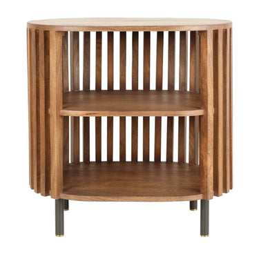 swedish  mango wood slatted nightstand