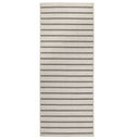 Swimsuit Night Dip reversible indoor outdoor runner rug showing the light off-white stripes side.