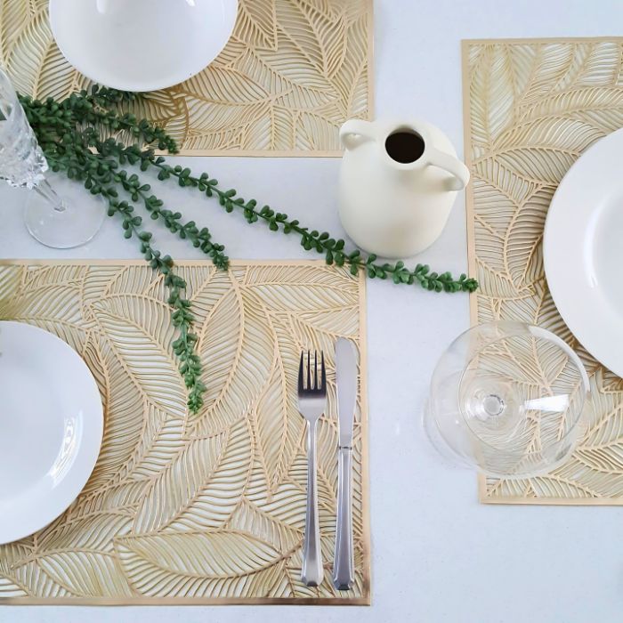 gold placemats dining 