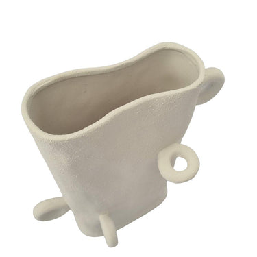 Textured ceramic vase for home decor