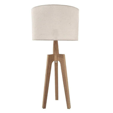 Trifecta Wooden Table Lamp With Drum Shade