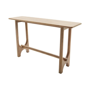  solid wood sofa table and hallway accent piece with a mid-century silhouette.