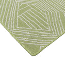Urban Moss Rug showcasing abstract futuristic line motif