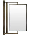 Wall-mounted double-sided swivel mirror in a Antique Brass finish.