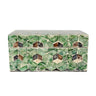 Capiz shell storage box with green and brown mosaic pattern