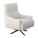 view of Victor Swivel chair in Winston fabric showing plush seat and swivel base