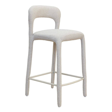 vinci white bar counter stool with a fabric