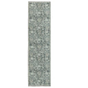 viscount long runner rug in faded blue and sage