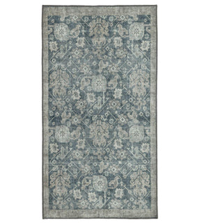 viscount runner rug in faded blue and sage