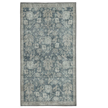viscount runner rug in faded blue and sage
