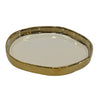 Irregular white and gold ceramic vanity tray.