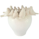 Ceramic Birds Vase with ceramic birds perched around the edge