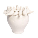 White Ceramic Birds Vase with ceramic birds perched around the edge