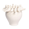 White Ceramic Birds Vase with ceramic birds perched around the edge