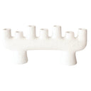 white ceramic 7 candle stick holder by Woodka Interiors