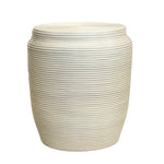 White Coiled Rattan Stool