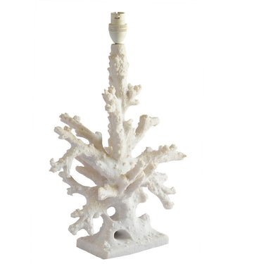 Faux coral table lamp base in a matte white finish.