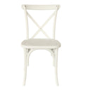 White wooden chair with a cross-back design