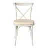 White  crossback dining outdoor chair with a cream cushion from Woodka Interiors