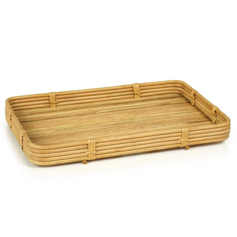 willow rectangle rattan tray