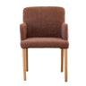 Skye solid oak dining chair with Firo rust tone upholstered seat and contoured backrest