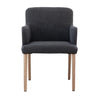 Skye modern dining chair in solid oak with blue upholstered seat