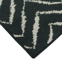 Zagzi Black Rug showcasing contemporary herringbone motif