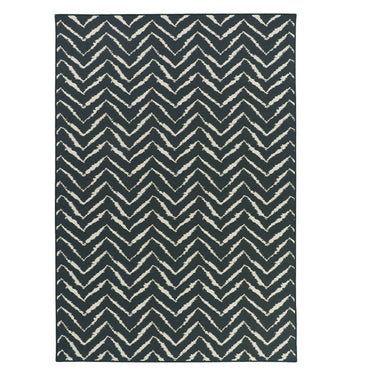 Zagzi Black Rug in herringbone pattern