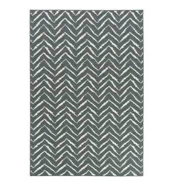 Zagzi Grey Rug in herringbone pattern
