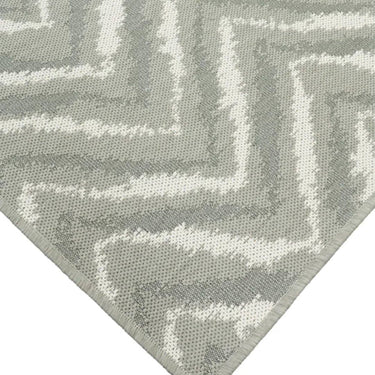 Zagzi Pewter Rug showcasing contemporary herringbone motif