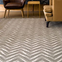 Zagzi Pewter Rug styled in a modern living room décor
