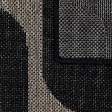 zira outdoor rug in coal close up