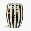 Motif Black And White Striped Accent Stool