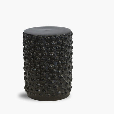 Bubble Ceramic Garden Stool in Black