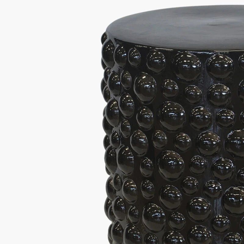 Cermaic black accent stool Stool Black with a waterproof glaze